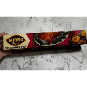 Vintage 1950s Mirro Foil Aluminum Wrap Box - Mid Century Modern Kitchen Prop MCM